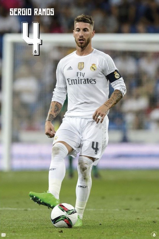 Real Madrid 2015/2016 - Sergio Ramos accion Poster | Sold ...