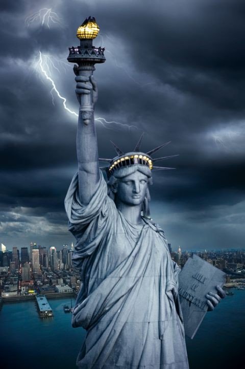 Statue of liberty - lightning Poster | Sold at Abposters.com