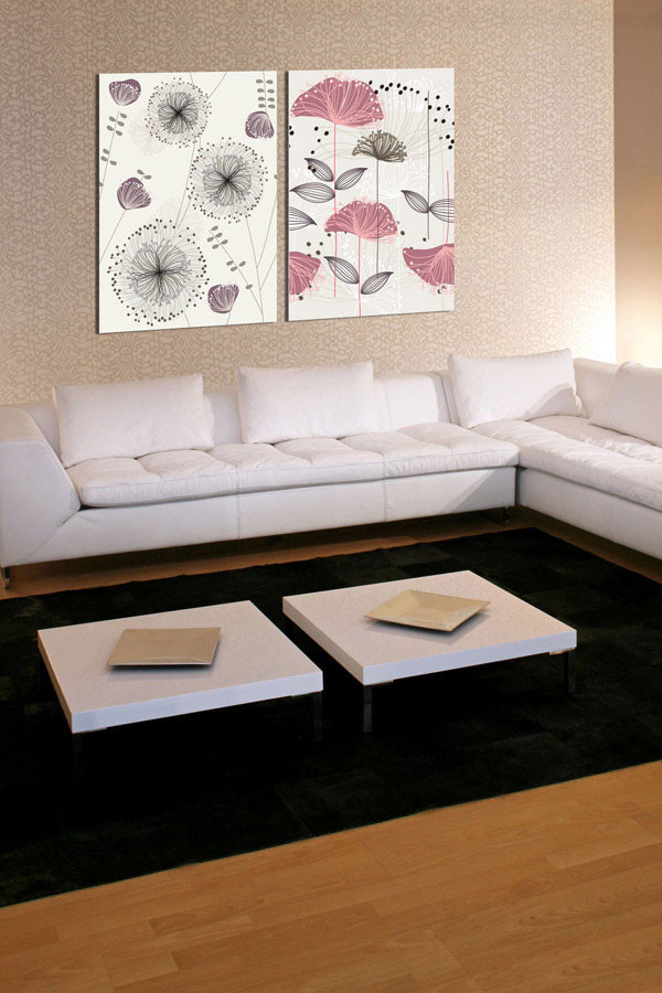 Art - Sketch of Flowers Mounted Art Print