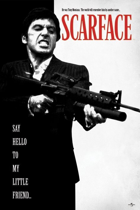 Pôster, quadro com moldura Scarface - Say Hello To My Little Friend