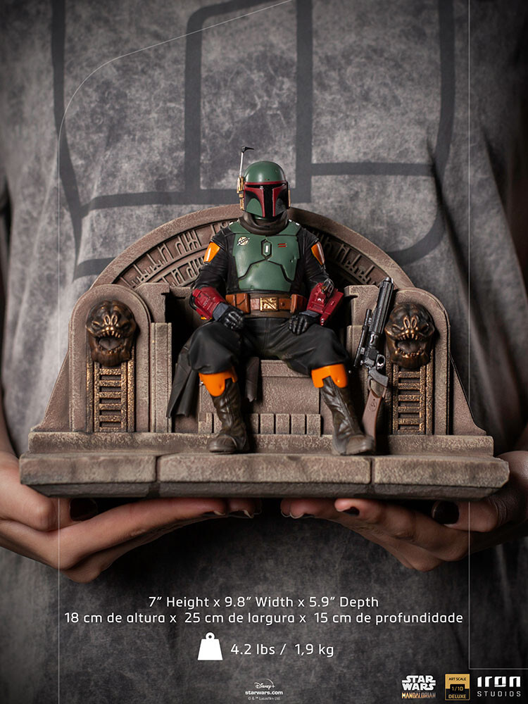 Figurine Star Wars: The Mandalorian - Boba Fett on Throne