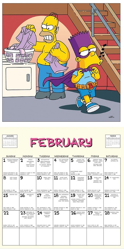 The Simpsons 2023 Wall Calendar - Calendar 2023 With Federal Holidays