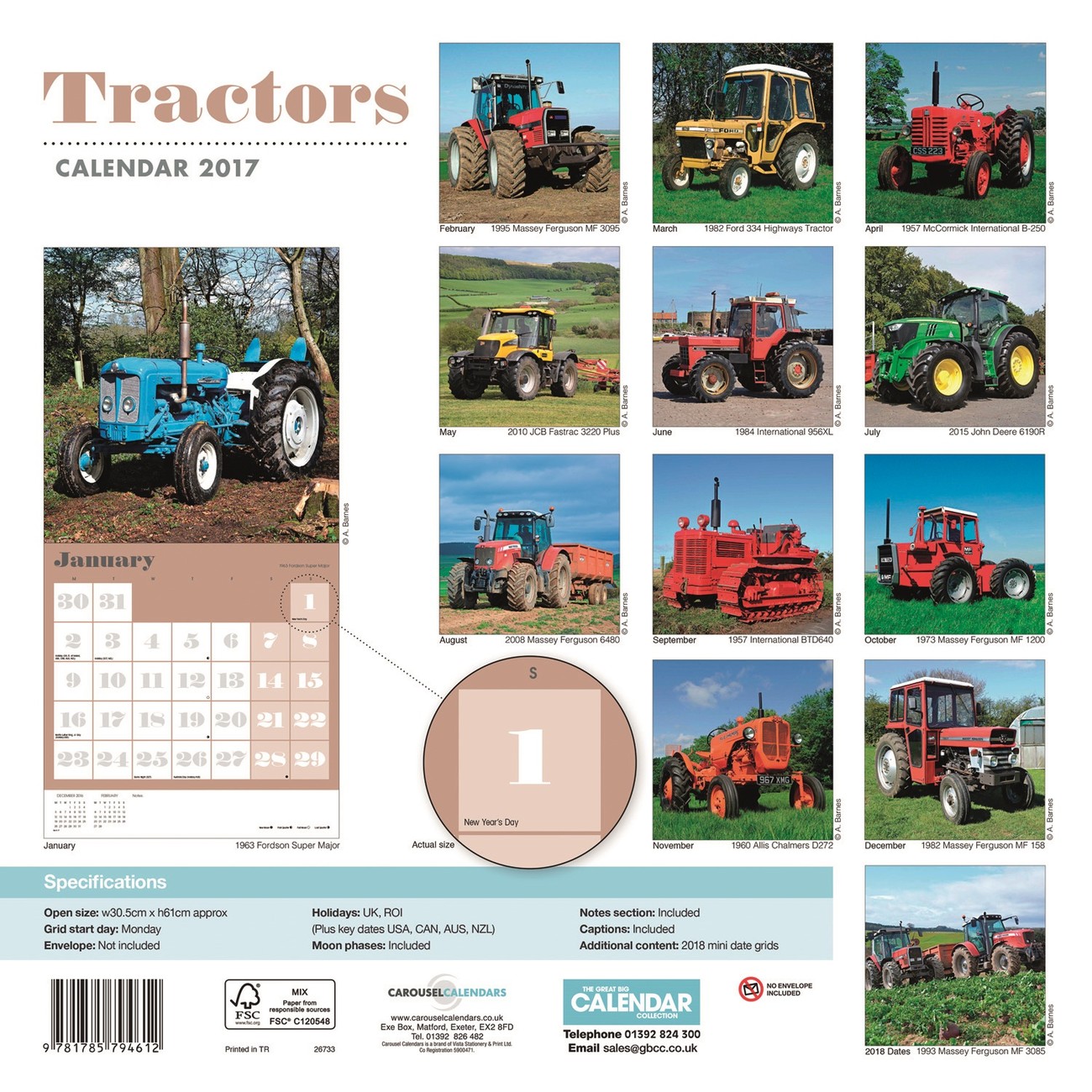 Tractors Wall Calendars Large selection