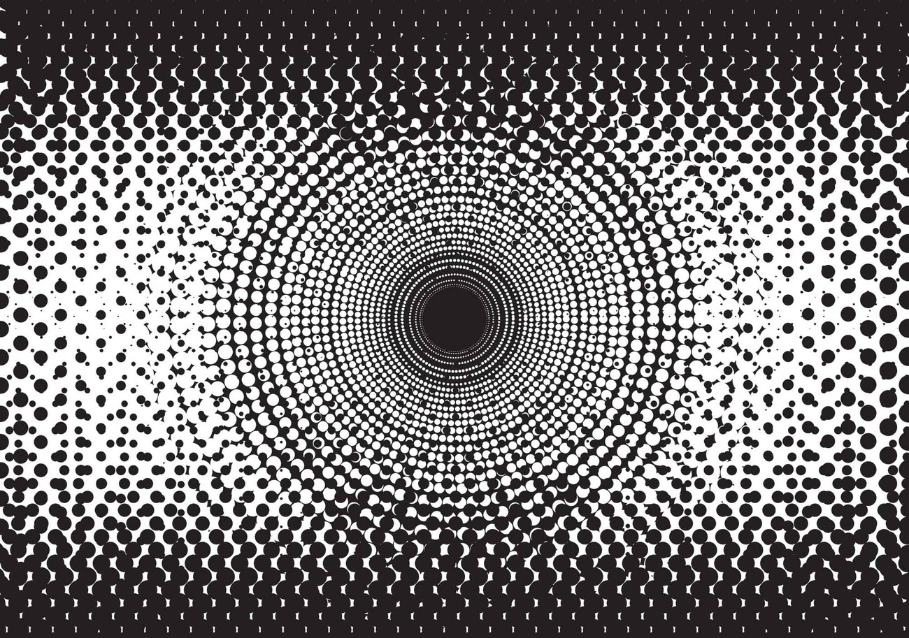 abstract black white dots