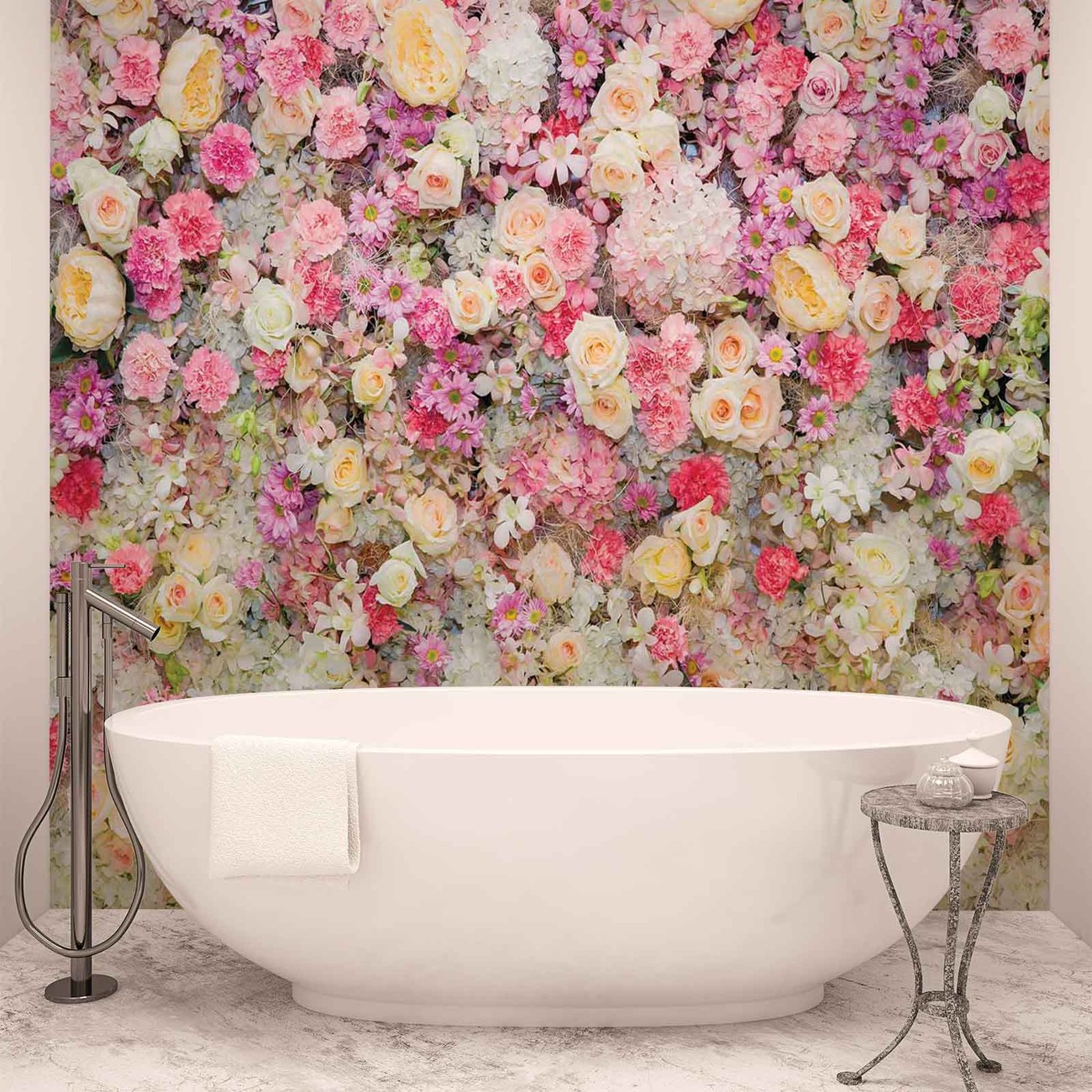 Beautiful Flowers Pastel Colours Wall Paper Mural Buy at EuroPosters