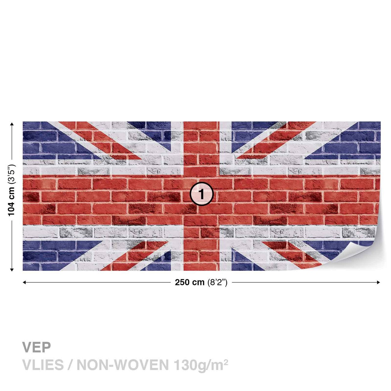 Brick Wall Union Jack Wall Paper Mural | Buy at EuroPosters
