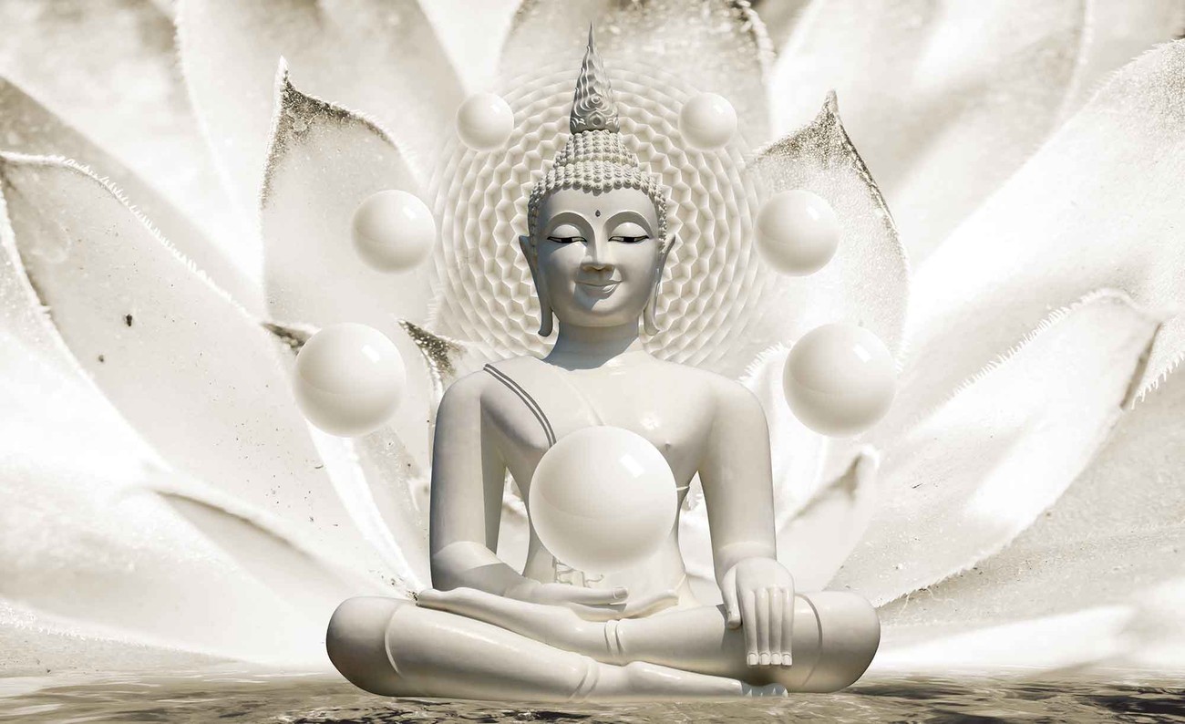 Buddha Zen Spheres Flower 3D Wall Paper Mural | Buy at EuroPosters