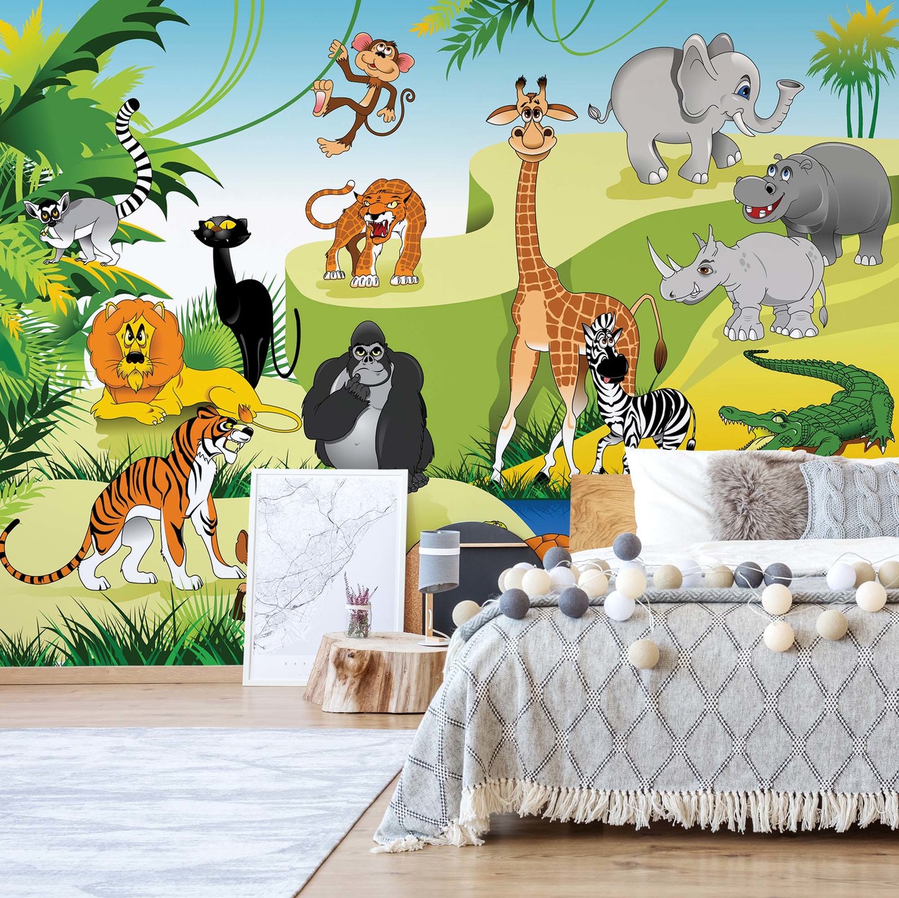 Cartoon Animals Wall Paper Mural | Buy at EuroPosters