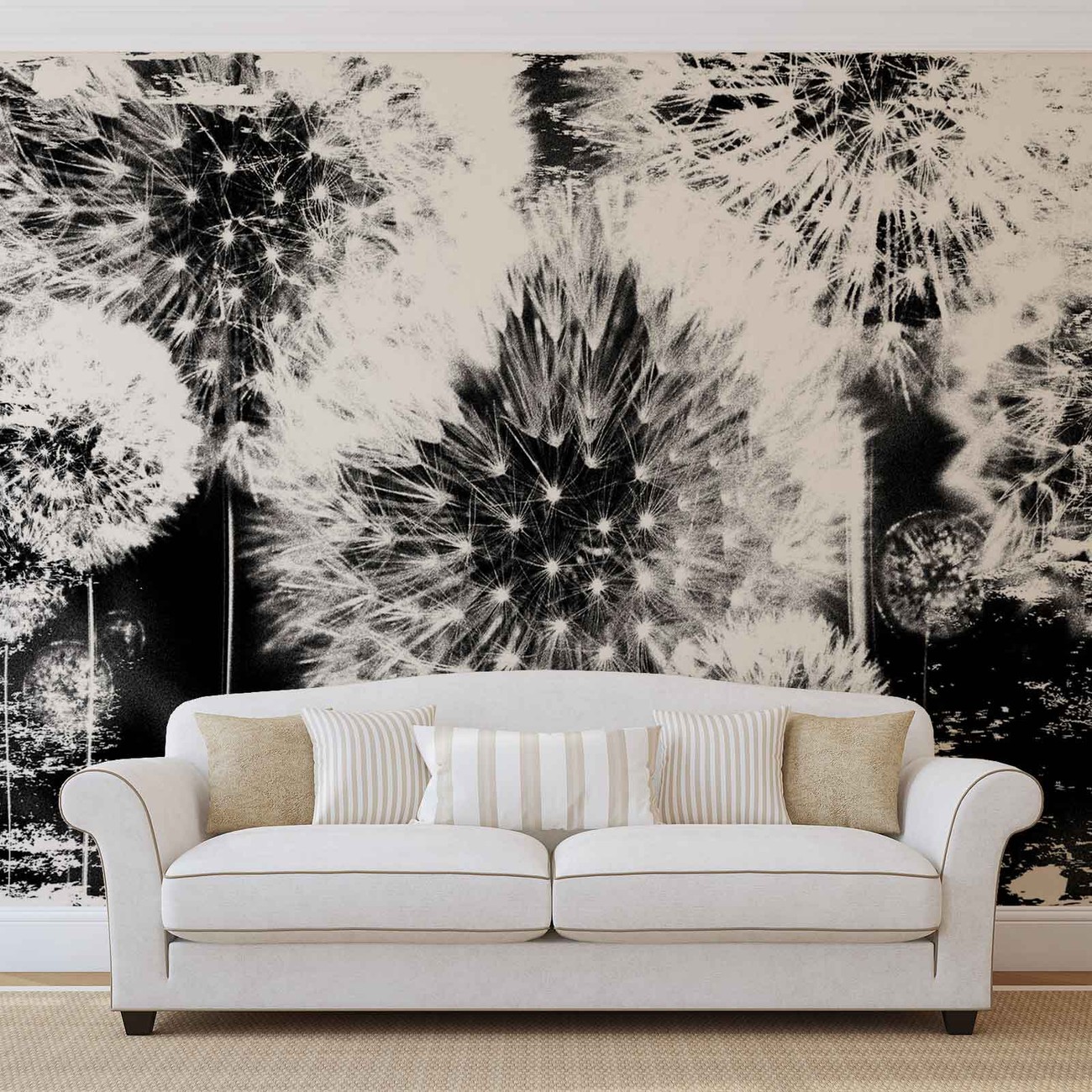 Dandelion Black White Wall Paper Mural | Buy at EuroPosters