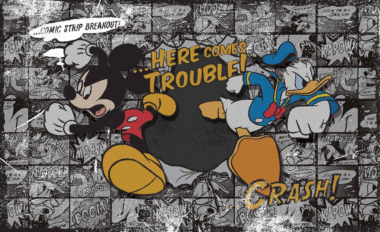 Disney Mickey Mouse Wall Paper Mural | Buy at EuroPosters, image size:1300x794