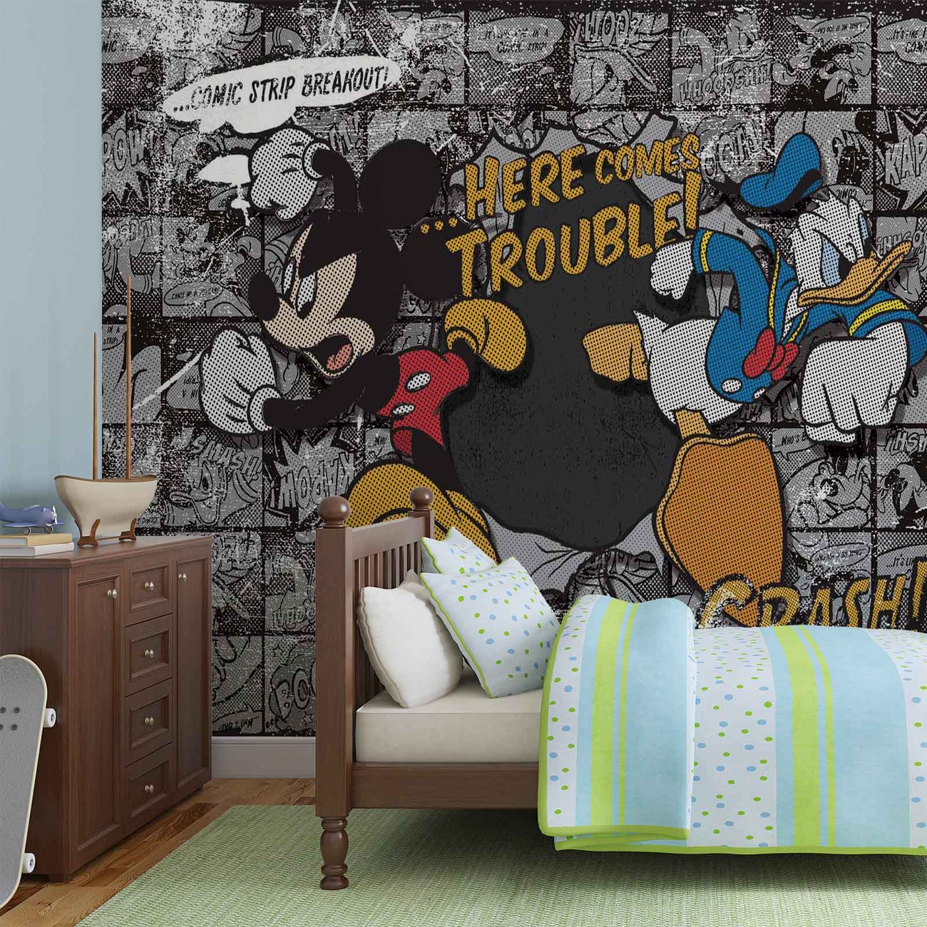 Disney "Mickey Mouse" photo wallpaper 360x270cm wall mural + Free  adhesive