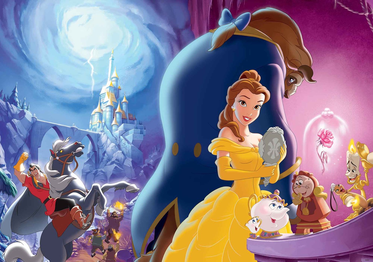 Disney Princesses Belle Beauty Beast Wall Paper Mural Buy At Europosters