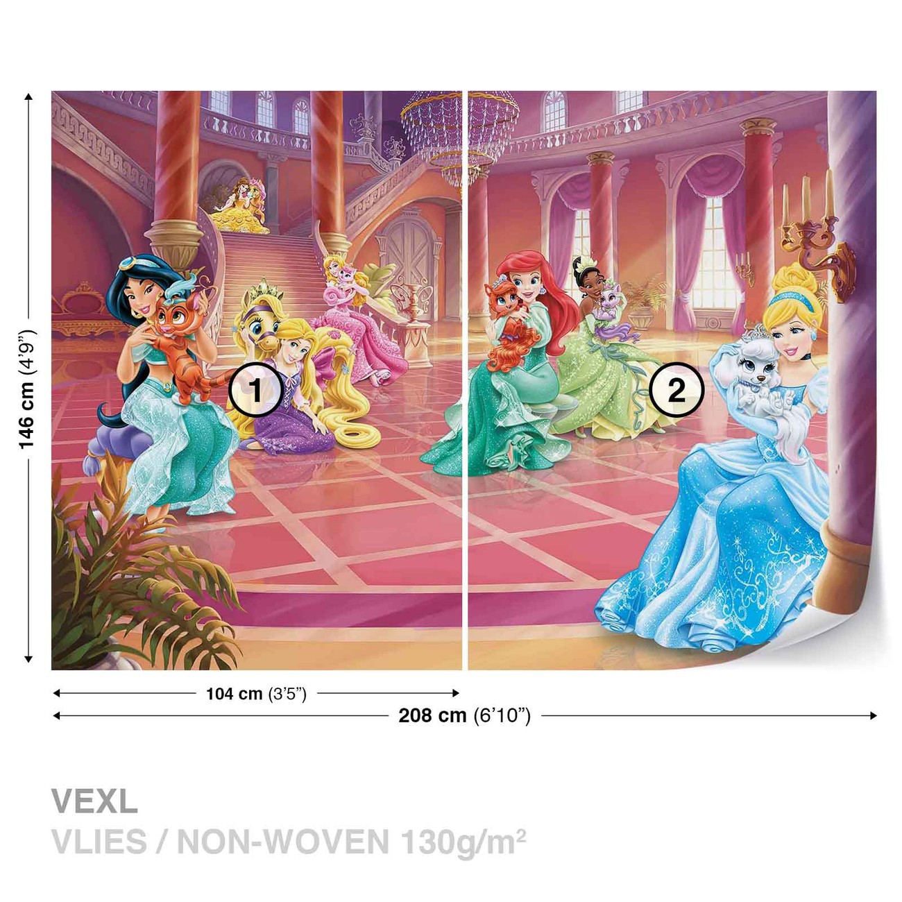 Disney Princesses Cinderella Jasmine Wall Paper Mural | Buy at EuroPosters