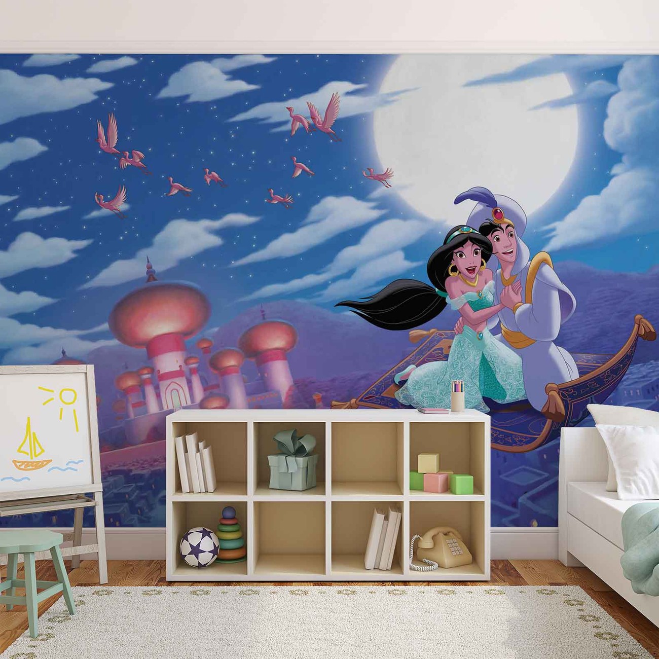 Girly bedroom photo wallpaper feature wall Disney Jasmine AladdinWithout glue 