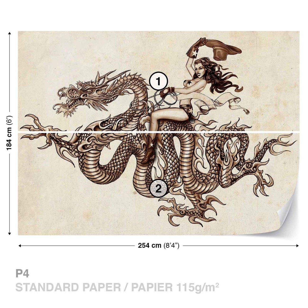 Dragon Tattoo Wall Paper Mural | Buy at EuroPosters