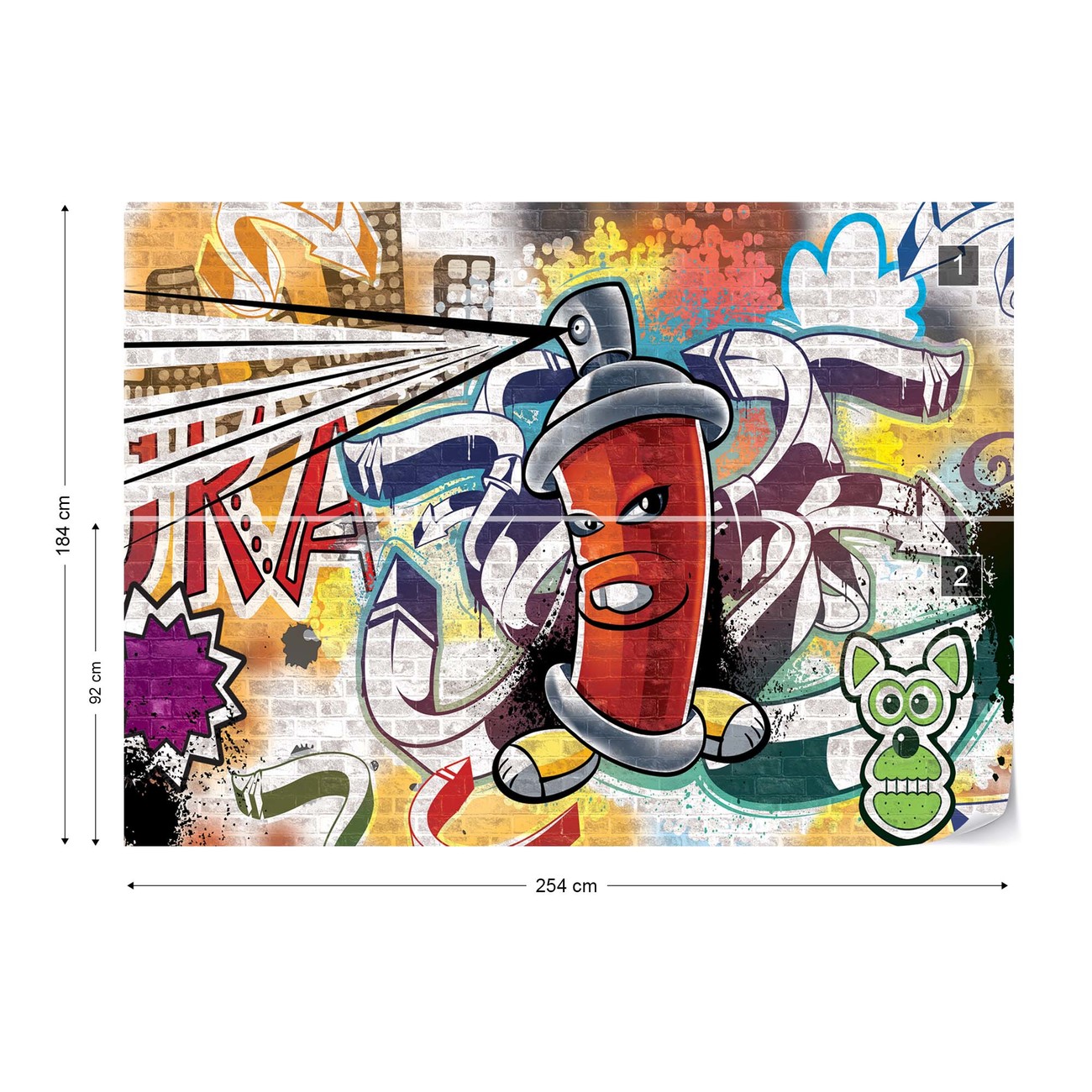 Graffiti Street Art Red Wall Paper Mural | Buy at EuroPosters