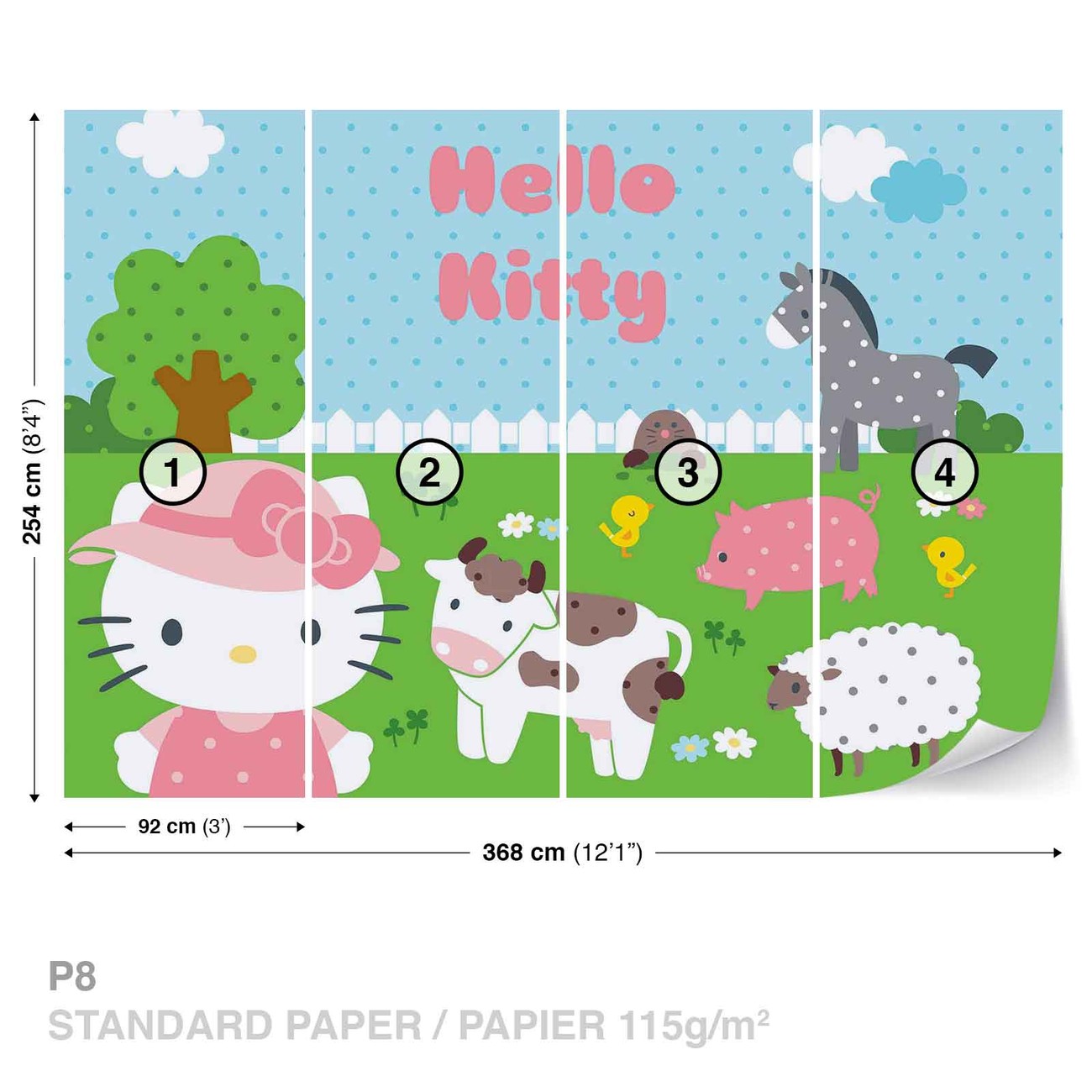 Hello Kitty Wall Paper Mural | Buy at EuroPosters