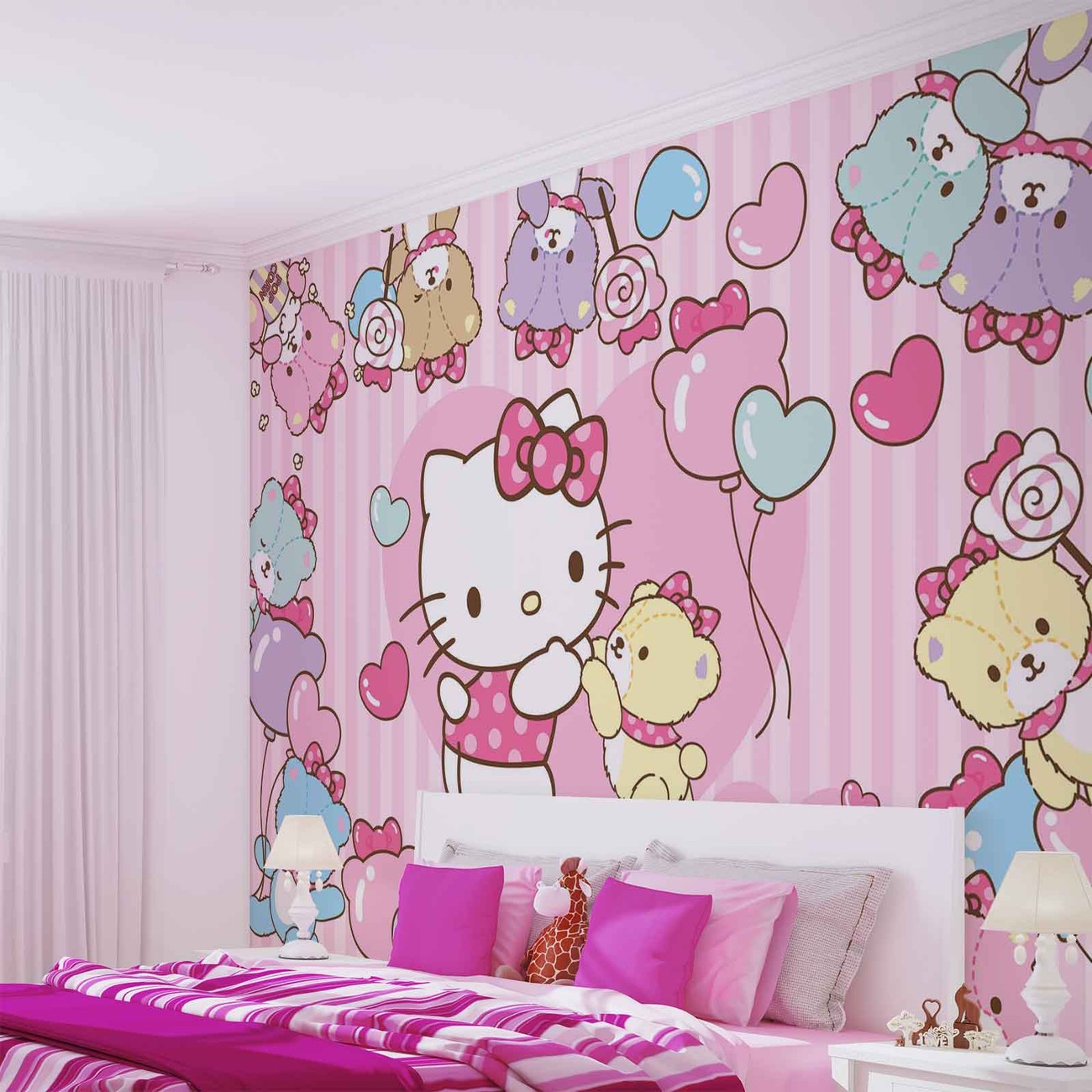 Hello Kitty Wall Paper Mural | Buy at UKposters