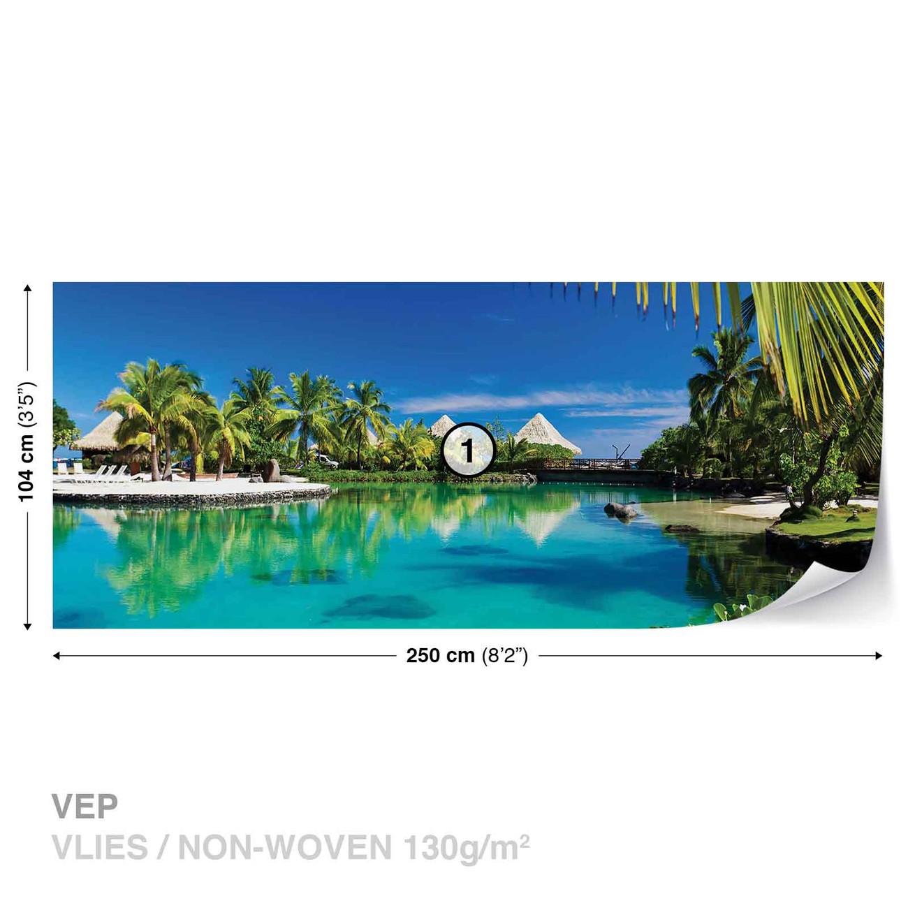 Island Palms Tropical Sea Wall Paper Mural Buy At Abposters Com