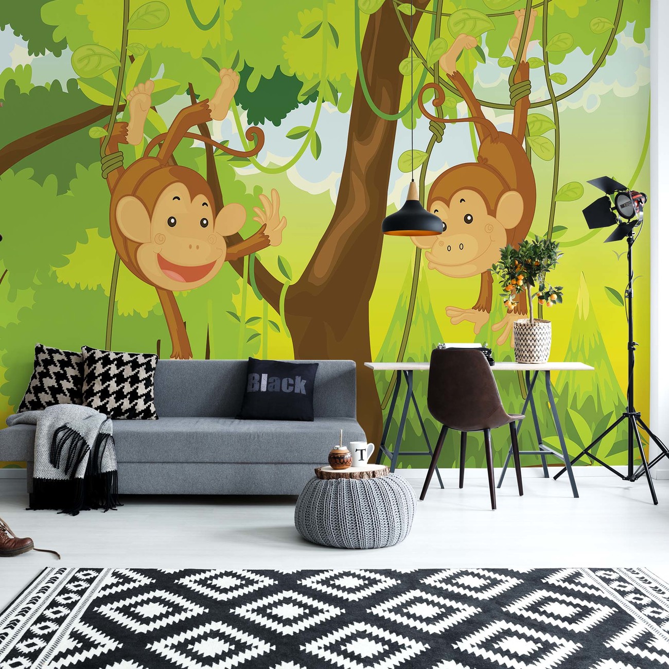 Jungle Monkeys Wall Paper Mural Buy at EuroPosters
