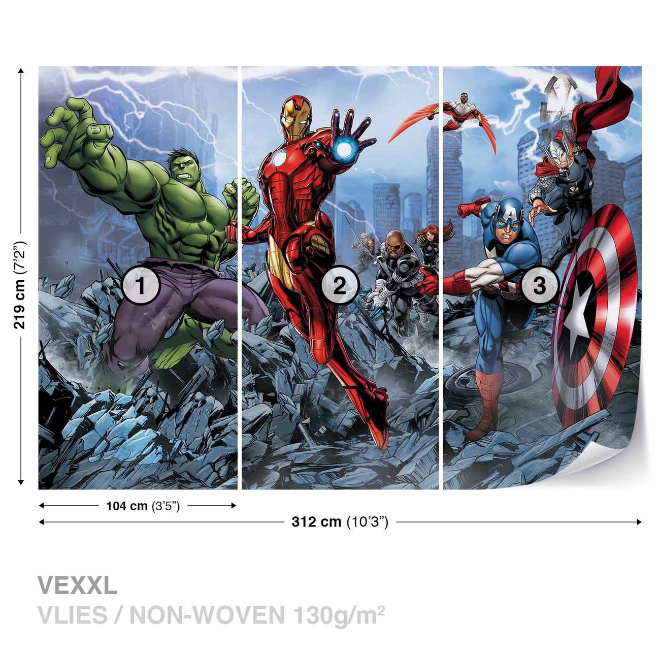 Marvel Avengers Wall Paper Mural | Buy at EuroPosters