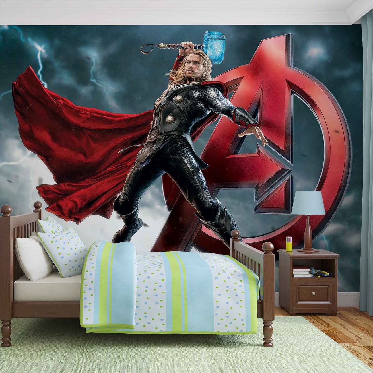 Marvel Avengers Thor Wall Paper Mural | Buy at UKposters