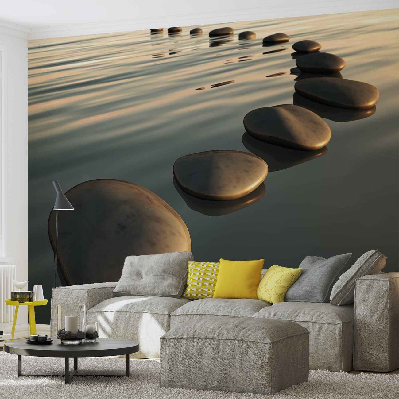 Stones Ripples Zen Wall Paper Mural Buy at EuroPosters