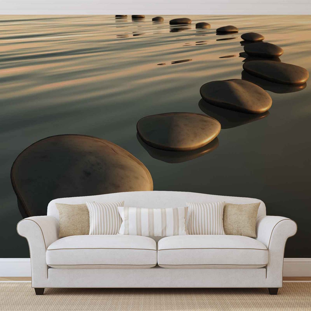 Stones Ripples Zen Wall Paper Mural Buy at EuroPosters
