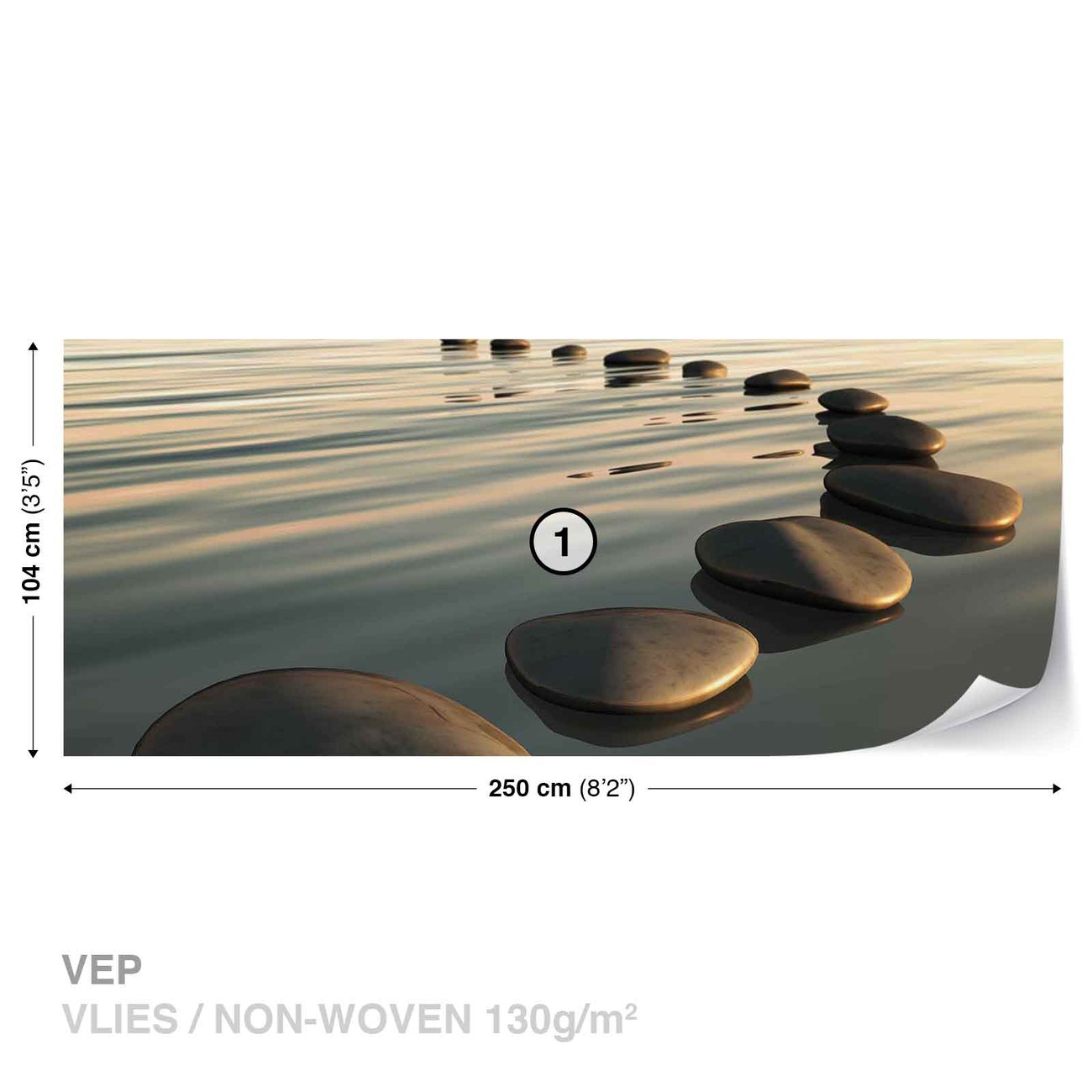 Stones Ripples Zen Wall Paper Mural Buy at EuroPosters