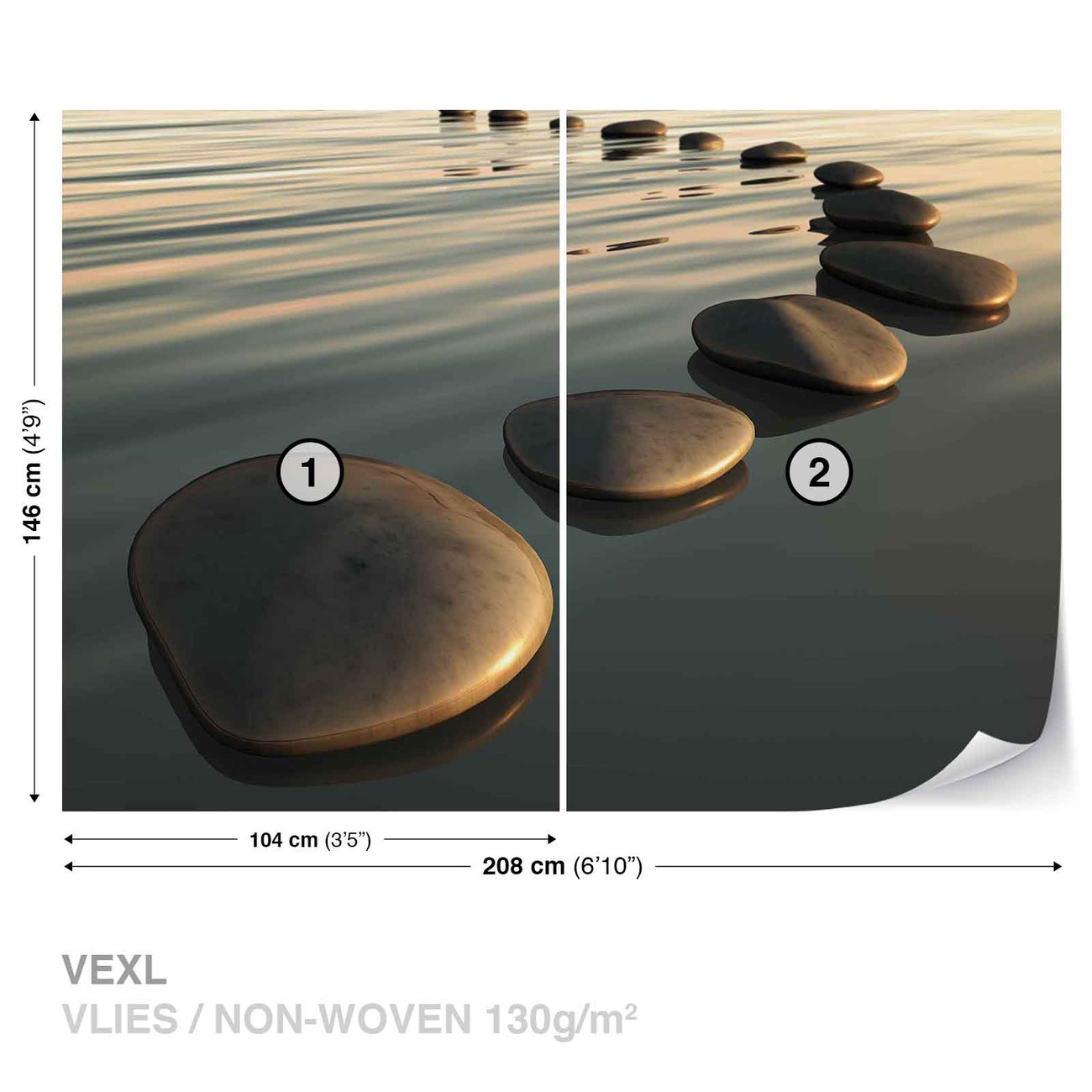 Stones Ripples Zen Wall Paper Mural Buy at EuroPosters