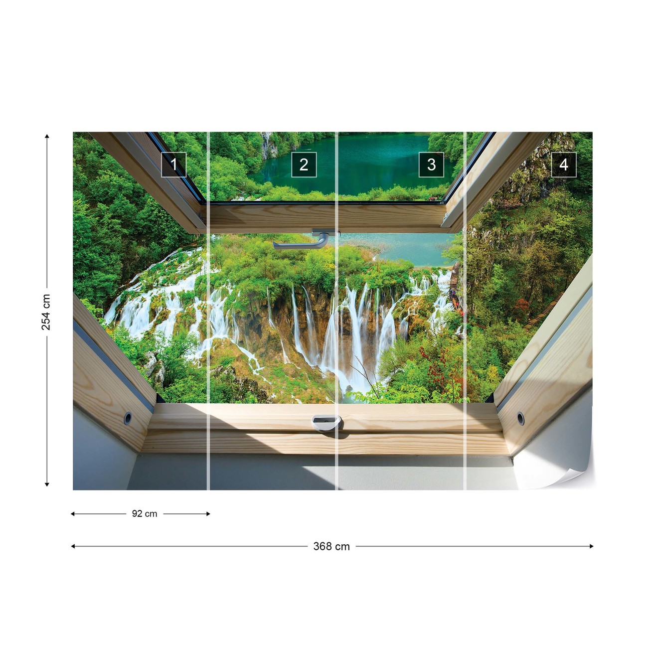 Waterfall Skylight Window View Wall Paper Mural | Buy at EuroPosters