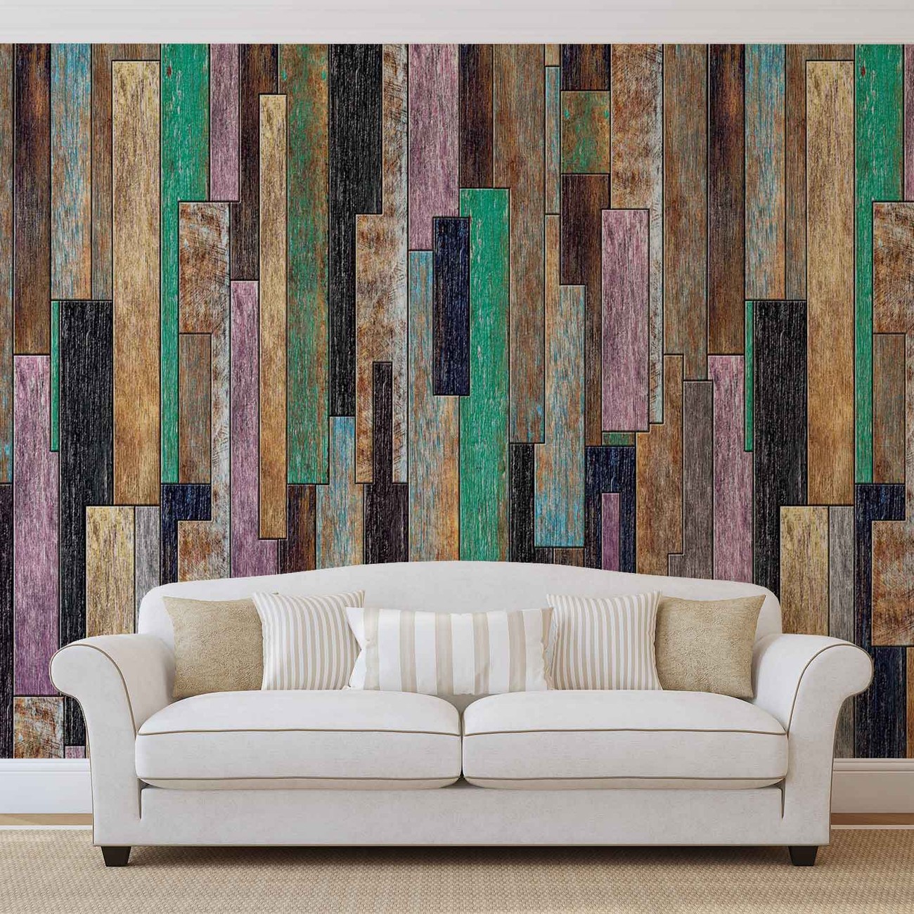 Wood Planks Painted Rustic Wall Paper Mural Buy at UKposters
