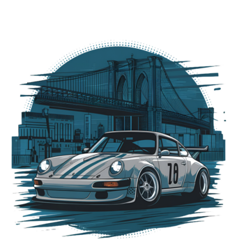 T-shirt Porsche 911 Retro Racing Car