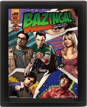 Rillit huurussa (The Big Bang Theory) - Comic Bazinga 3D kehystetty juliste