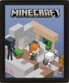 Minecraft - Switching Terrain 3D Uokviren plakat