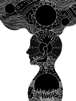 Αυτοκόλλητο 7 chakra lotus pose yoga, vector