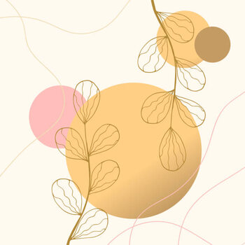 Αυτοκόλλητο Abstract background with plants and hand