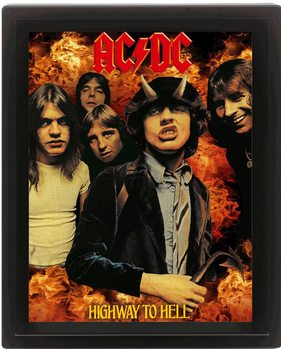 Πλαισιωμένη 3D αφίσα AC/DC - higway to hell