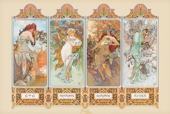 Плакат с рамка Alfons Mucha - 4 seasons