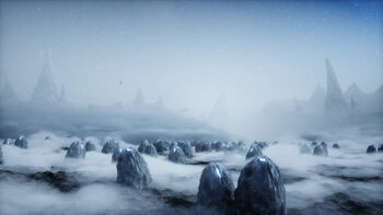 Autocolante Aliens eggs on alien planet. Mars