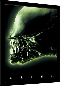 Poster emoldurado Aliens - Head Green