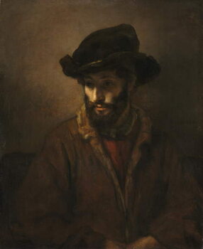Fine Art Print A Bearded Man Wearing a Hat