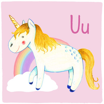 Illustration Alphabet - Unicorn