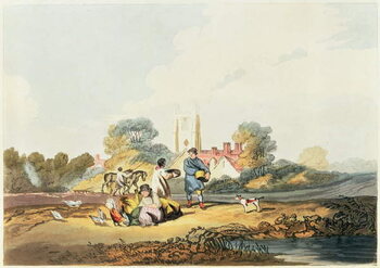 Reprodução do quadro Autumn, sowing grain, 1818