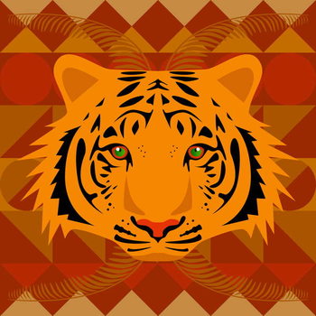 Fine Art Print Aztec Tiger
