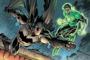 Impressão de arte Batman and Green Lantern