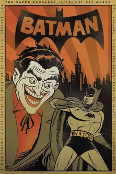 Taidejuliste Batman and Joker - Retro Sketch