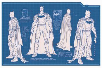 Taidejuliste Batman - Batsuit blueprint