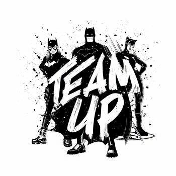 Impressão de arte Batman - Team up