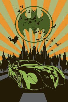 Art Poster Batmobile in Gotham